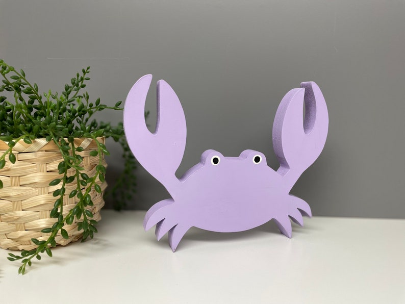 Wooden Freestanding crab nautical seaside home decor freestanding crab seaside home decor. image 5