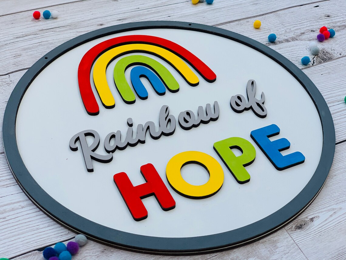 Rainbow of Hope Rainbow sign wooden rainbow Nursery Etsy