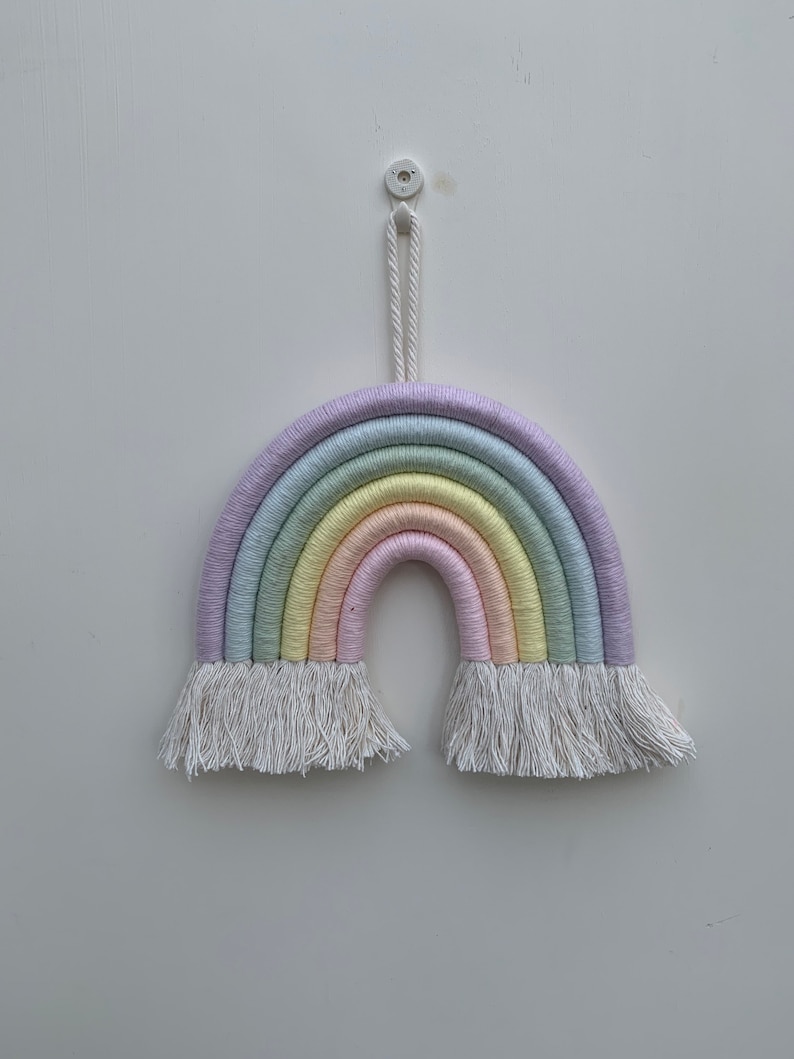 Rainbow Wall Hanging Pastel Rainbow Fibre Art Nursery Etsy UK
