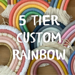 5 Tier Custom rainbow wall hanging - home decor - macrame rainbow - rope rainbow - nursery decor - baby shower - playroom -  mothers day