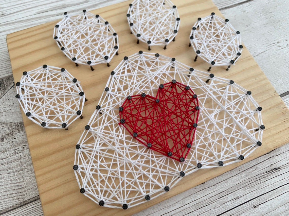 Paw Print String Art Kit String Art Do It Yourself Paw Etsy UK