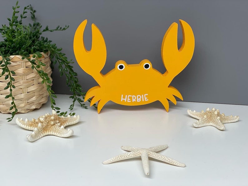 Wooden Freestanding crab nautical seaside home decor freestanding crab seaside home decor. image 9