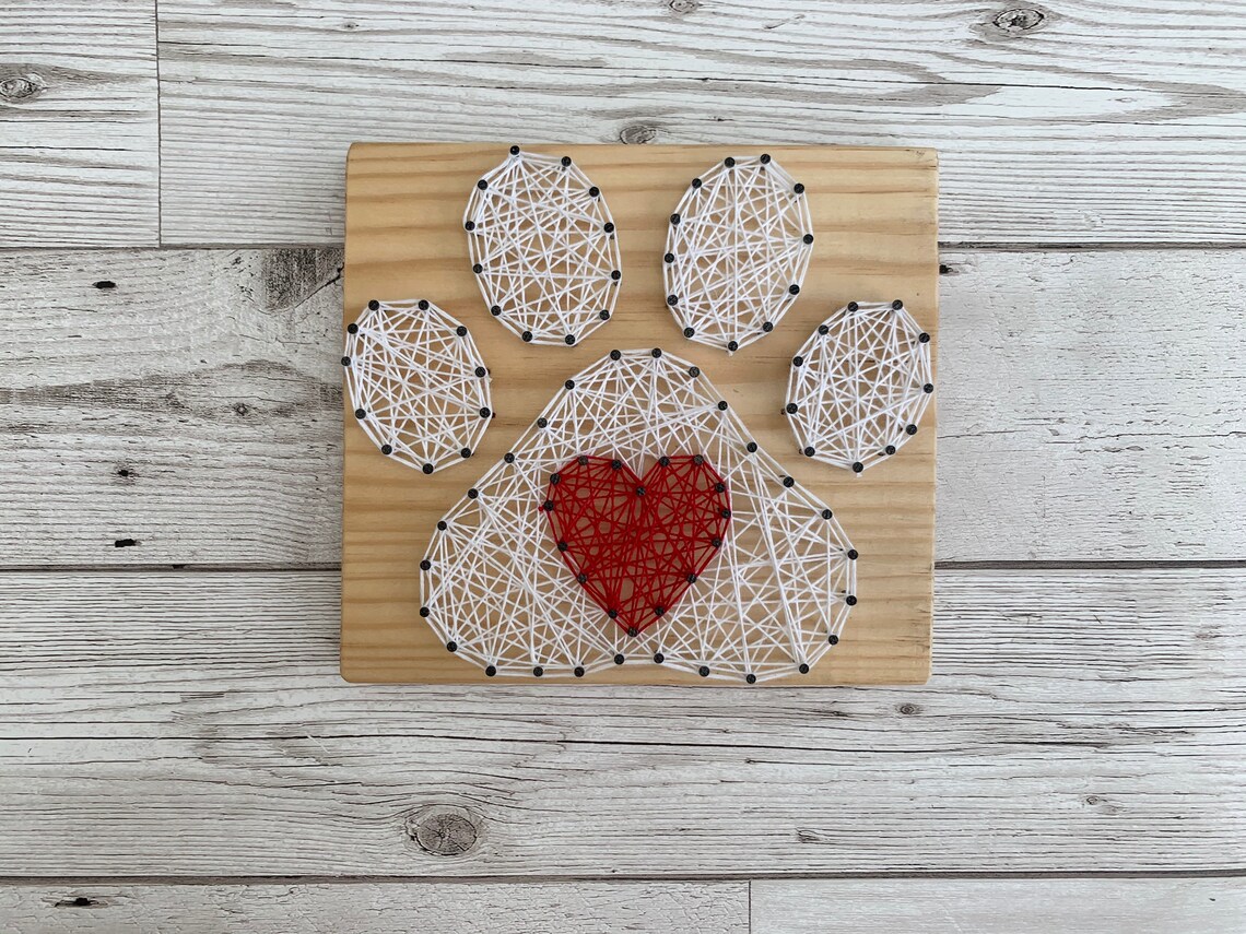 Paw Print String Art Kit String Art Do It Yourself Paw | Etsy UK