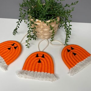 Macrame rainbow pumpkin - pumpkin rainbow - halloween decor - pumpkin decor - tiered tray decor