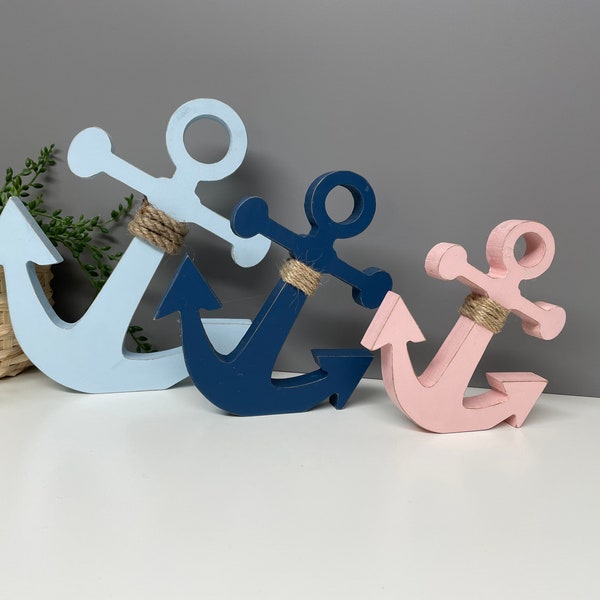 Wooden Anchor - Nautical - Seaside - Rope