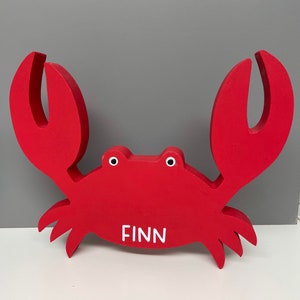 Wooden Freestanding crab nautical seaside home decor freestanding crab seaside home decor. image 2