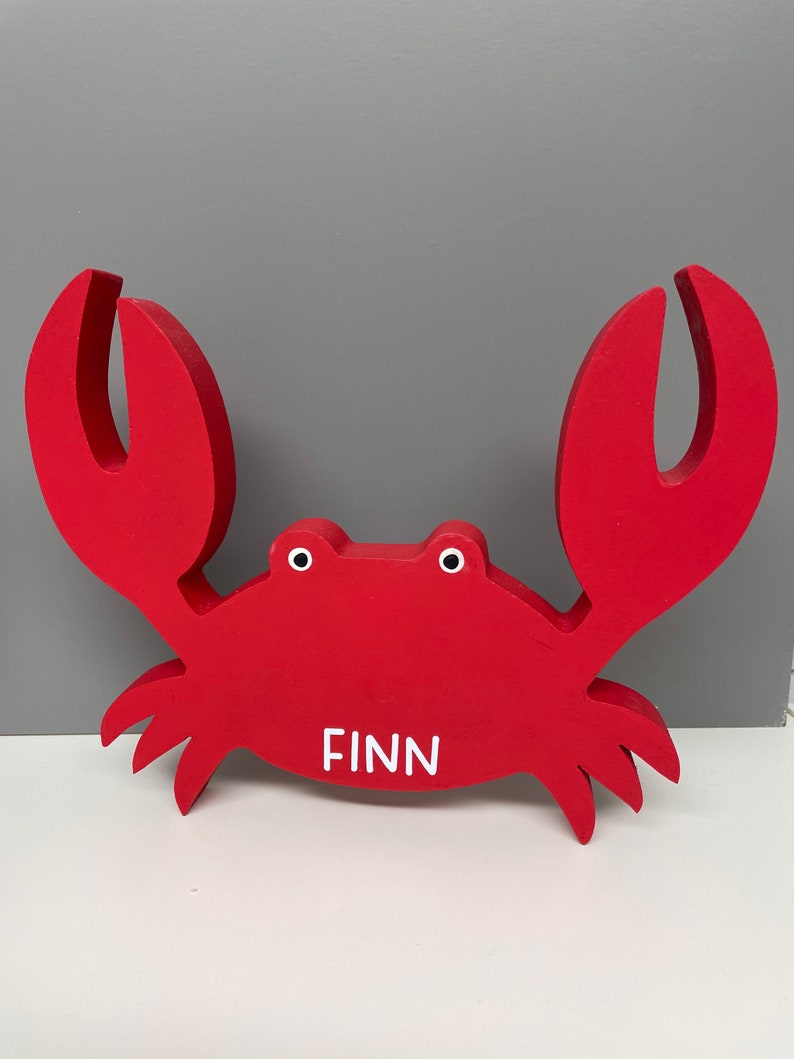 Wooden Freestanding crab nautical seaside home decor freestanding crab seaside home decor. image 2