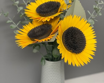 Sunflowers, paper sunflowers, anniversary, wedding flowers, birthday gift, home decor.