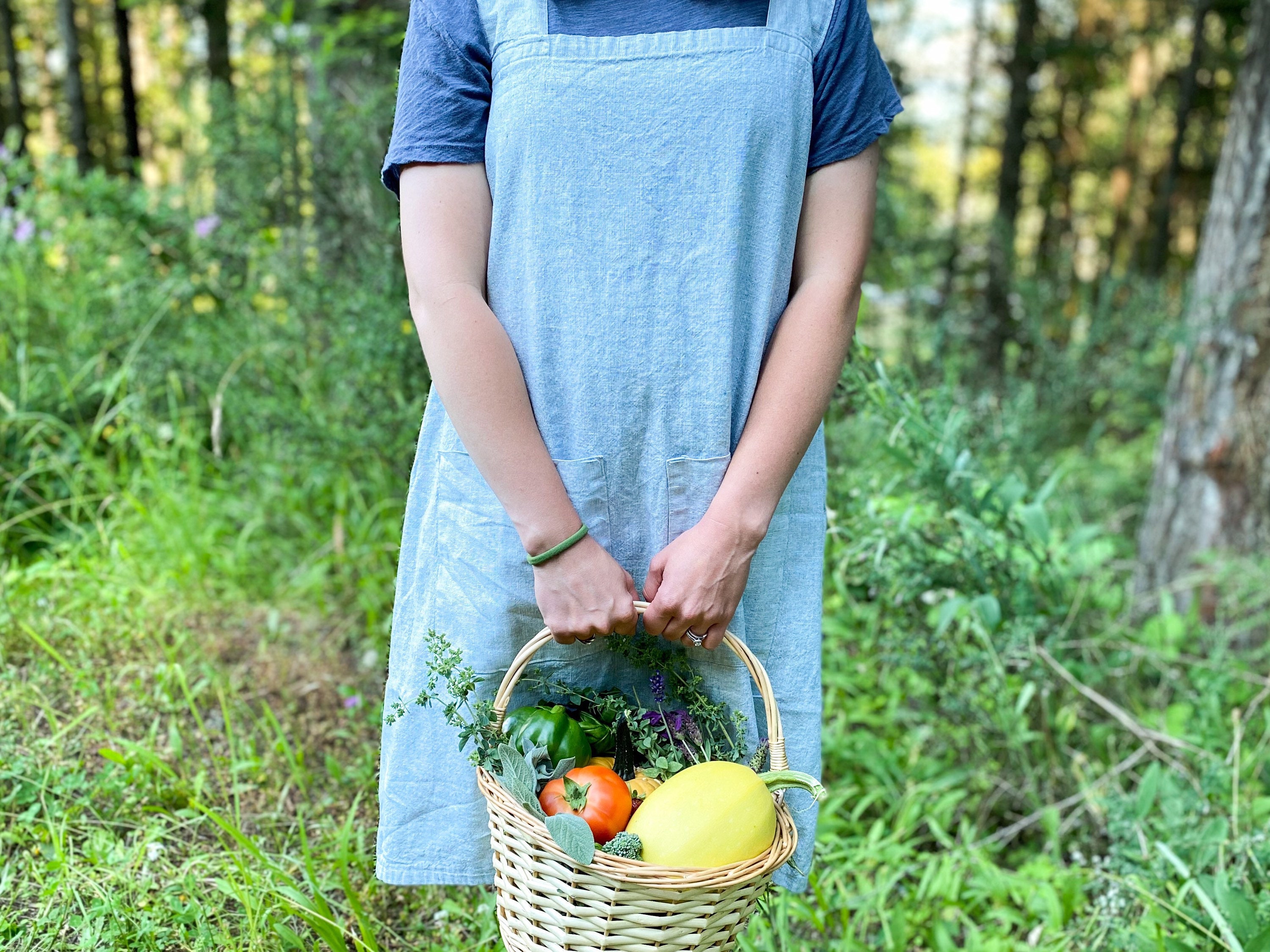 Crossback Apron Mommy and Me Pinafore Linen Cotton Blend | Etsy