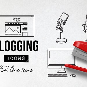 Blog Icons, Blogging Icons Clipart, Blog Symbols, Blogger, Social Media Icons, Small Business Icons, Instagram Icons, Social Media Marketing