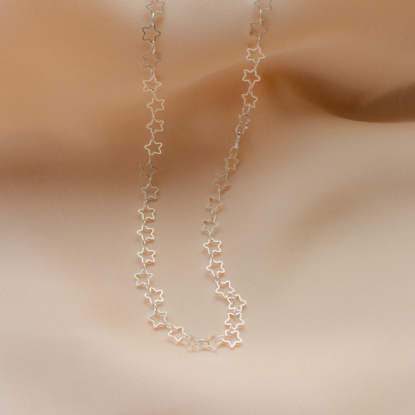 Delicate Silver Star Chain Choker | Dainty Necklace | Minimalist | Simple Choker | Kawaii | Minimalist Necklace | Layering Necklace |