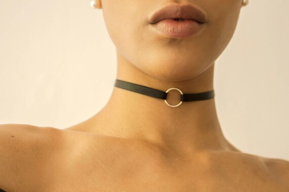 Black O Ribbon Necklace Discrete Day O Etsy