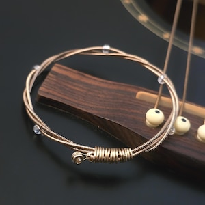 Guitar String Bracelet, Guitar, Bangle, Bronze Colour, Stacking Bangle, Do Re Mi, Music Jewelry, String Bracelet, Guitar Jewelry, Bridesmaid