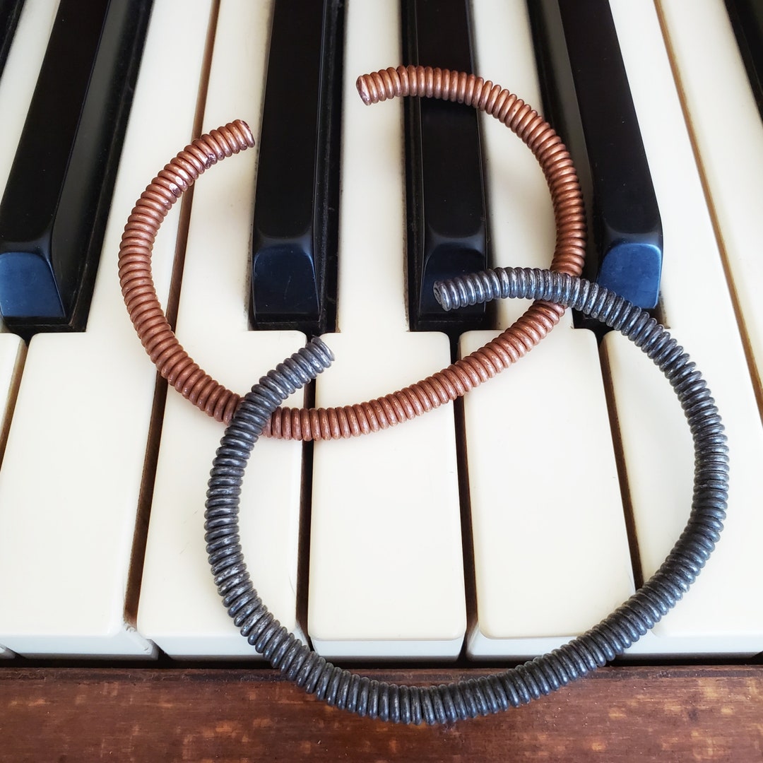 Piano String Rings Piano String Cuff Bracelet: Copper or Iron, Unisex Music Jewelry - Etsy