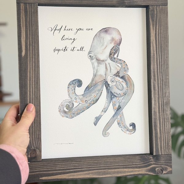 Takotsubo Cardiomyopathy, Octopus Painting, Watercolor art, Prints