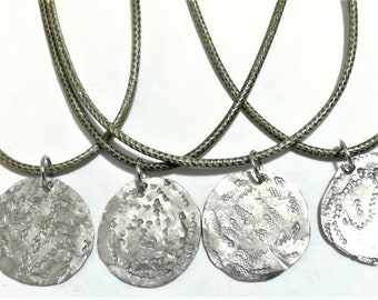 Flattened Nickel Pendant Necklace