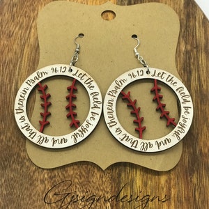Baseball Earrings, Baseball Mom, Baseball Mama, Baseball Jewelry, Scripture Earrings, College Baseball, Little League, Baseball for Life