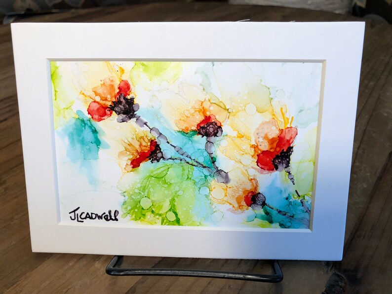 Alcohol Ink Abstract Art 5x7 Frame 4x6 Painting Etsy