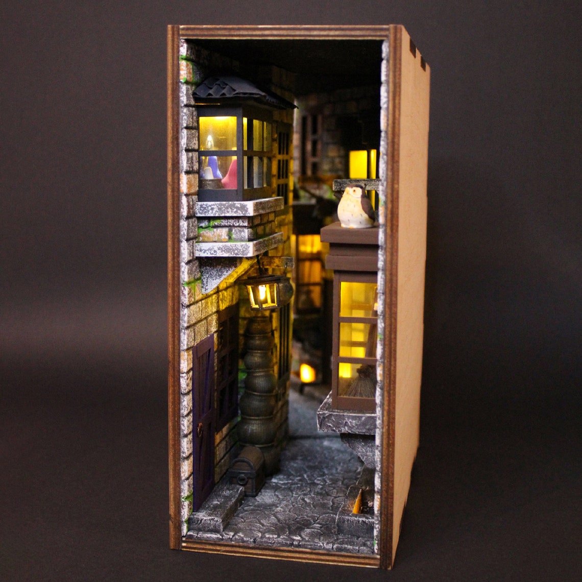 Book nook bookshelf insert Harry Potter Diagon Alley Book END Etsy