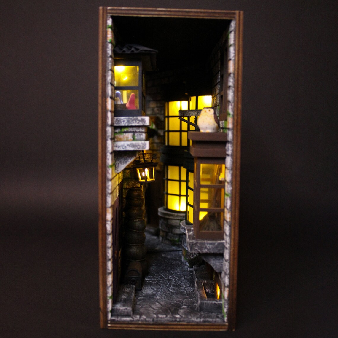 Book nook bookshelf insert Alley Book END library decor Etsy