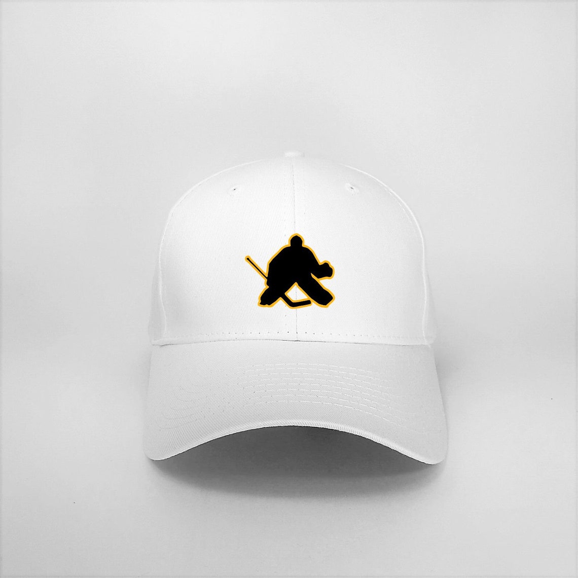 Goalie Hockey Personalized Number Hat Cap White or Black Etsy