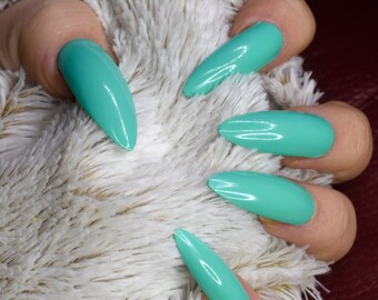 Mint Green Nails Etsy