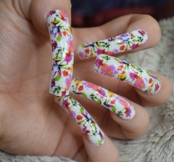 24 Pcs French Tip Press on Nails Medium Square Shaped Fake Nails Pink Nail  Diamonds Glue