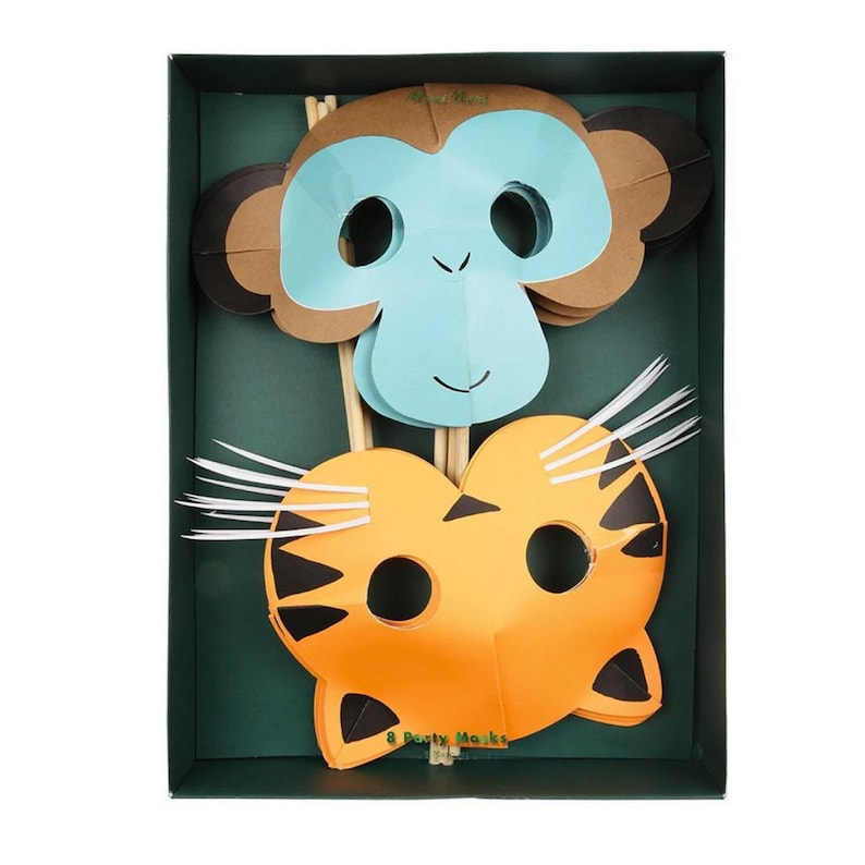 Monkey Tiger Patry Favor Go Wild Party Masks Jungle Party Birthday