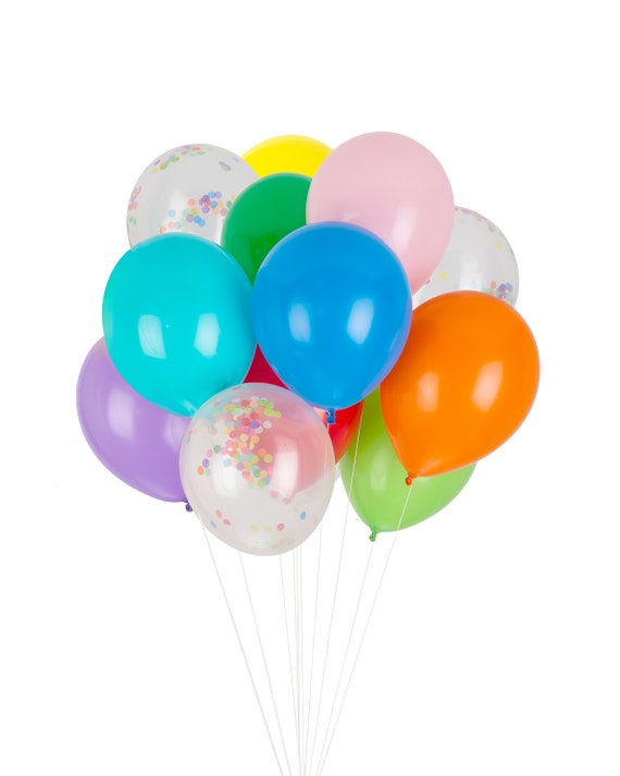 Balloon Packs, Classic and Confetti Balloons, Rainbow, Princess, Circus, Patriotic, Mermaid, Space, Neon, Black & Gold, Sprinkles, Carnival Il_570xn