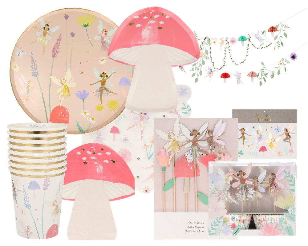 Fairy Party Supplies Pastel Illustrated Fairy Plates Fairy Etsy