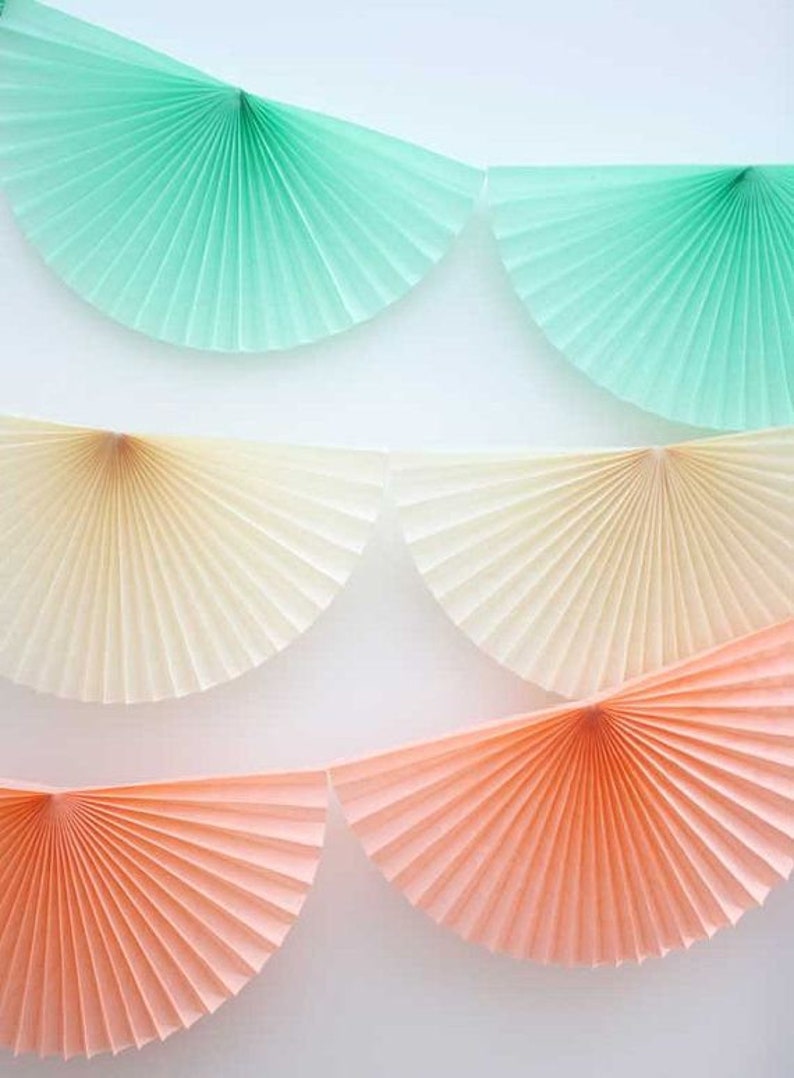 Tissue Paper Bunting Fan Garland Hanging Party Decorations Etsy