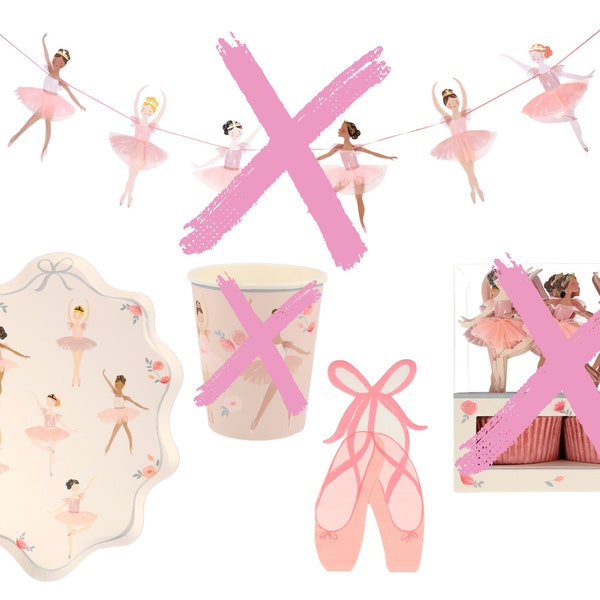 Meri Meri Ballet Party Supplies | Ballerina Baby Shower or Little Girl's Birthday Party