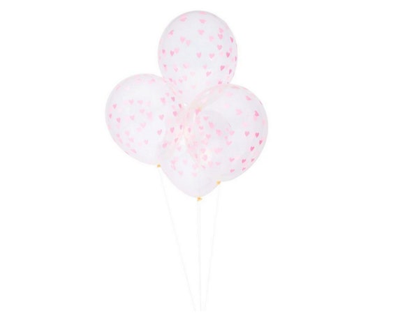 Neon Pink Heart Balloons, 11" Latex Balloons, Valentine's Day, Unicorn, Rainbow, Love, Birthday, Wedding Il_570xn