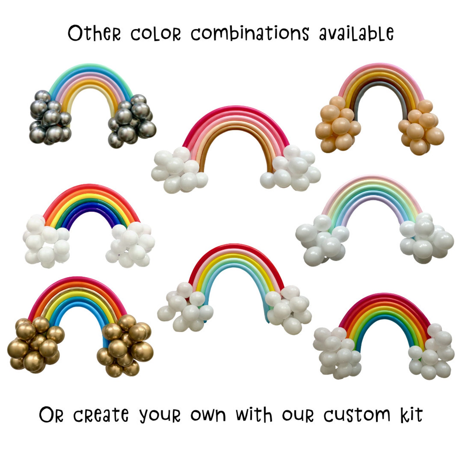 Modern Boho Rainbow Balloon Kit DIY Party Decorations Etsy