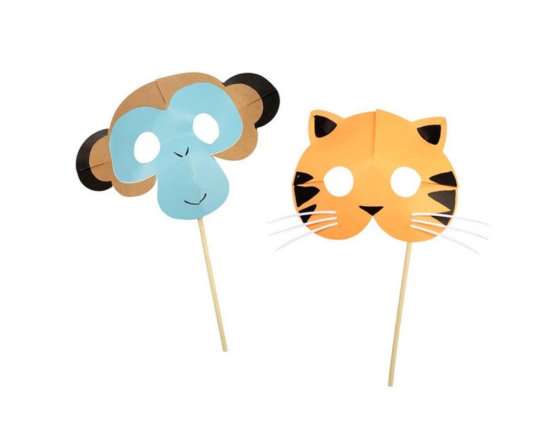 Monkey Tiger Patry Favor Go Wild Party Masks Jungle Party Birthday
