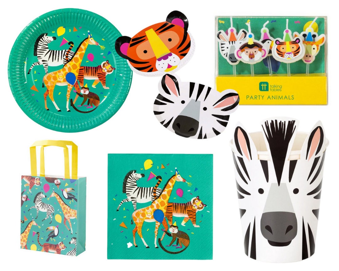 Party Animal Party Supplies Animal Party Plates and Napkins Tiger and