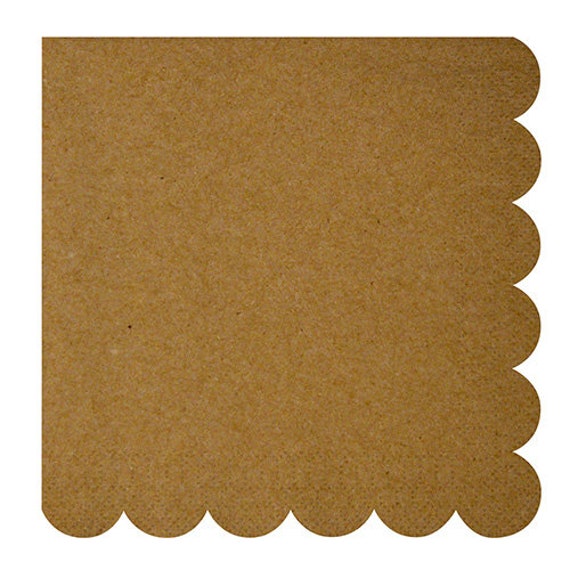 Natural Scallop Napkins, Kraft Party Napkin, Rustic, Woodland, Holiday, Thanksgiving Il_570xn