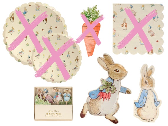 Meri Meri Peter Rabbit Party Supplies Baby Shower, Birthday Party or Easter  