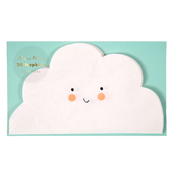 Smiling Cloud Napkins, 1st Birthday, Baby Shower, White Cloud, Hot Air Balloon Party, Airplane Party, You Are My Sunshine Party Il_570xn