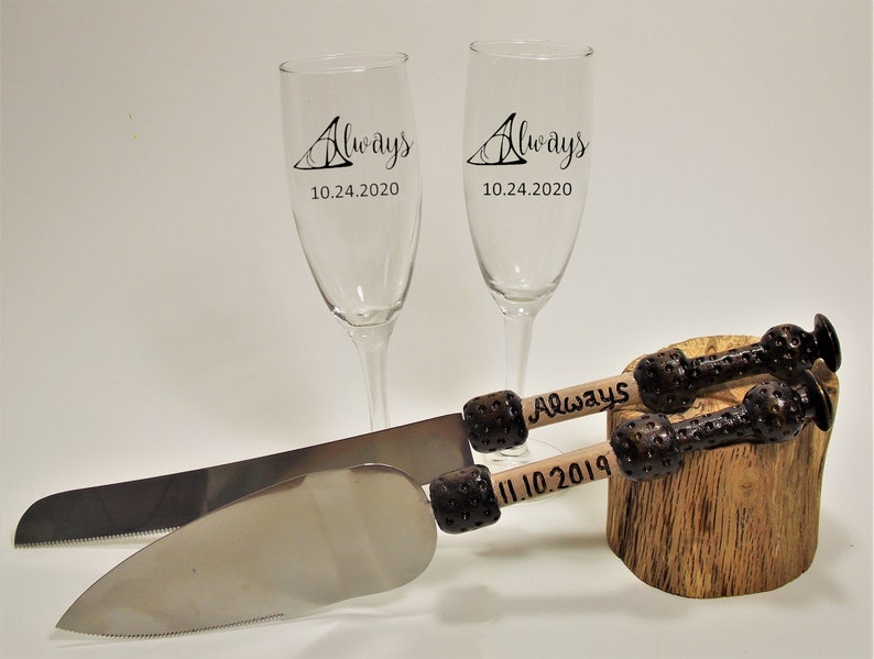 Wizard Wand Cake Serving Set Elder Wand Handles Wedding Etsy Wizard Wand Cake Serving Set Elder Wand Handles Wedding Etsy