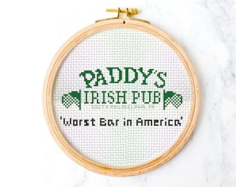 Paddys Irish Pub Kreuzstichmuster, Es ist immer sonnig In Philadelphia, Lustige Muster, Meme, Sofort Download, PDF Download