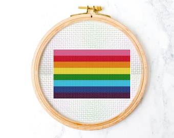 OG Pride Flagge Kreuzstichmuster, Original Pride 8 Farben Design, LGBTQ+ Wohndeko, Bastelprojekte, Sofort Download, PDF Download