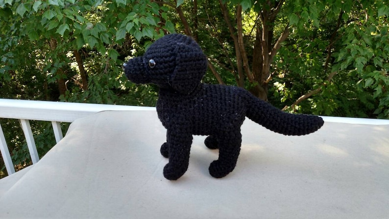 Plush Crochet Labrador Retriever Dog Black