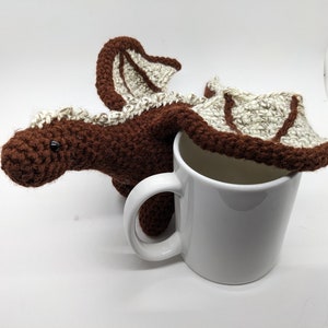 Plush Crochet Coffee Dragon
