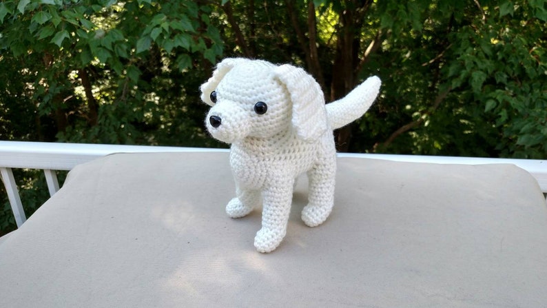 Plush Crochet Labrador Retriever Dog White