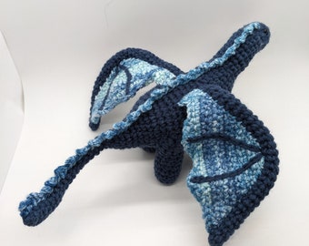 Plush Crochet Denim Dragon