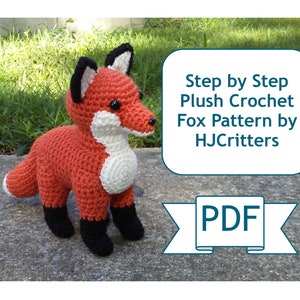 Step by Step Plush Crochet Fox PDF Pattern
