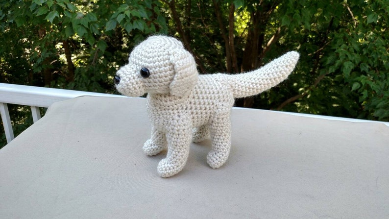 Plush Crochet Labrador Retriever Dog Cream