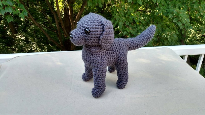 Plush Crochet Labrador Retriever Dog Grey