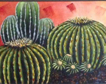 Desert cabbage, gallery canvas, 30/60, acrylic and oil, contemporary, timeless canvas, by Anne S.